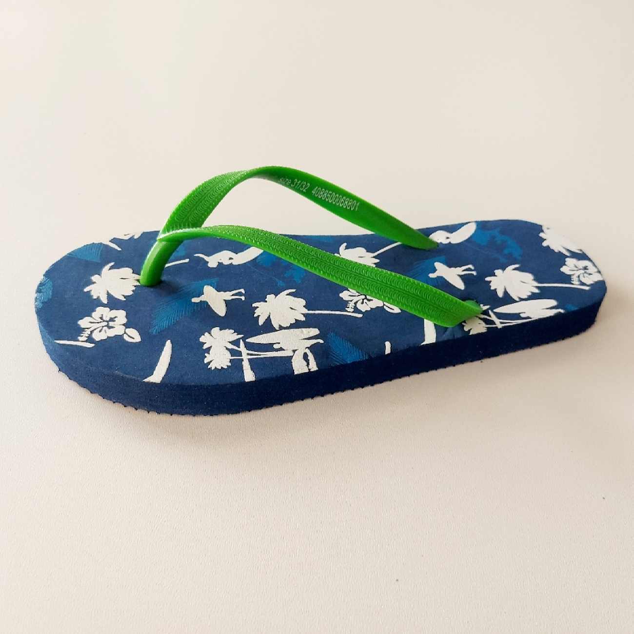 Teenslippers voor Mannen – Blauw Palmblad