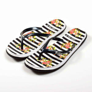Teenslippers voor Dames – Zwart Gestreept
