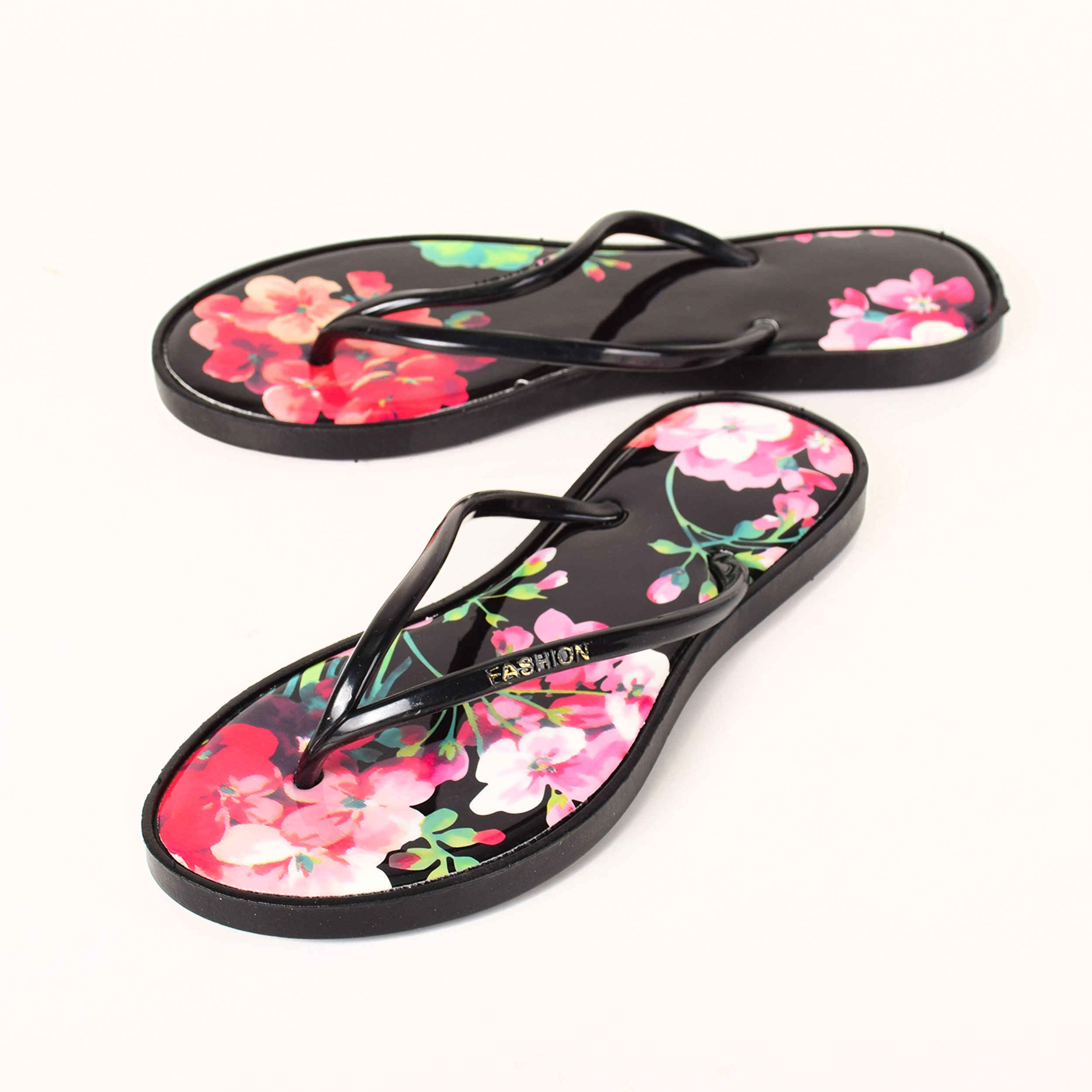 Teenslippers met Pluizig Patroon – Zwart Dames