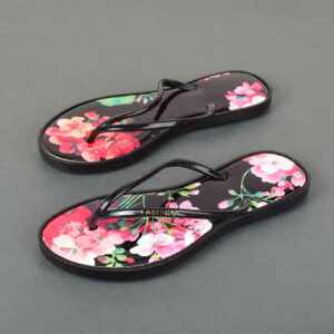 Teenslippers met Pluizig Patroon – Zwart Dames