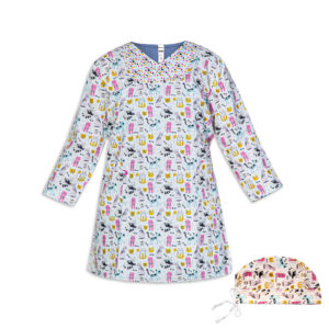 Dames V-Hals Dierenarts Uniform met Muts