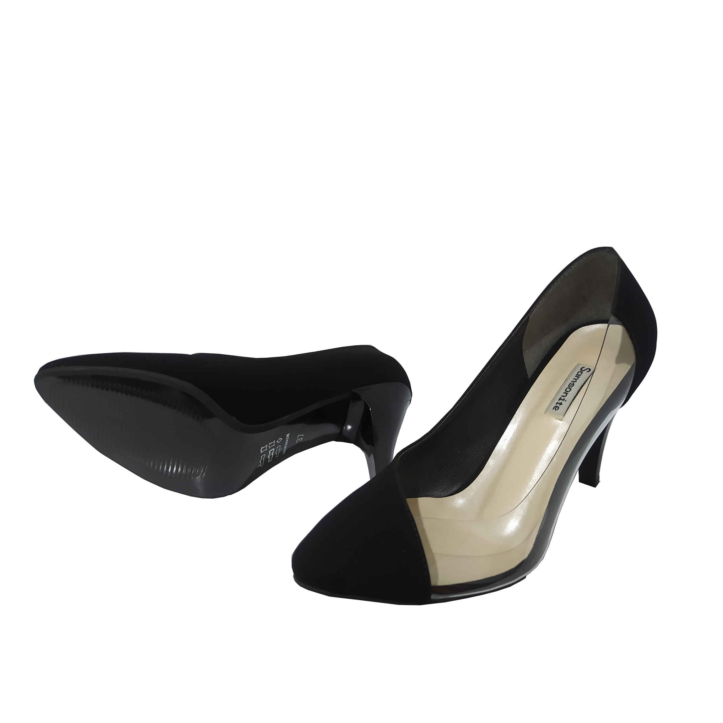 Damesschoenen met Hoge Hak van Leer – Zwart