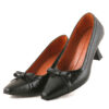 Damesschoenen met Hoge Hak van Leer en Strikdetail