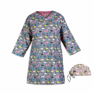 Dames Dierenarts Uniform met Muts – Grijs