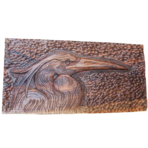 Houten Wanddecoratie – Gesneden Model Pelikaan