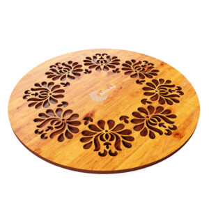 Handgemaakte Houten Onderzetter met Mandala Ontwerp