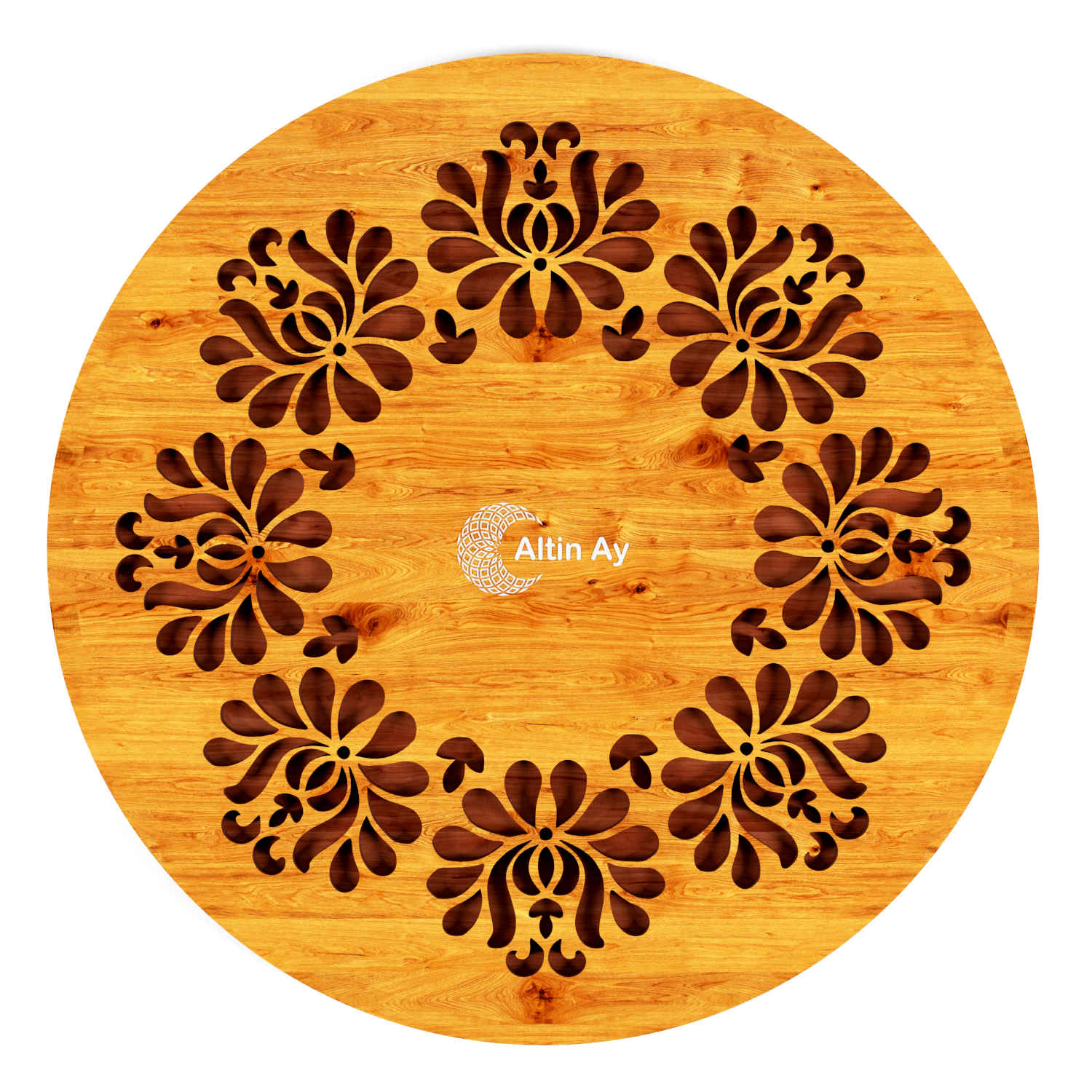 Handgemaakte Houten Onderzetter met Mandala Ontwerp