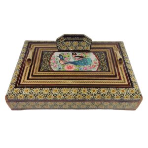 Floral Fantasy – Houten Bureau Organizer Khatamkari