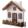 Wand Sleutelhanger met 4 Haken en Klein Huis Ontwerp