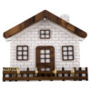 Wand Sleutelhanger met 4 Haken en Klein Huis Ontwerp
