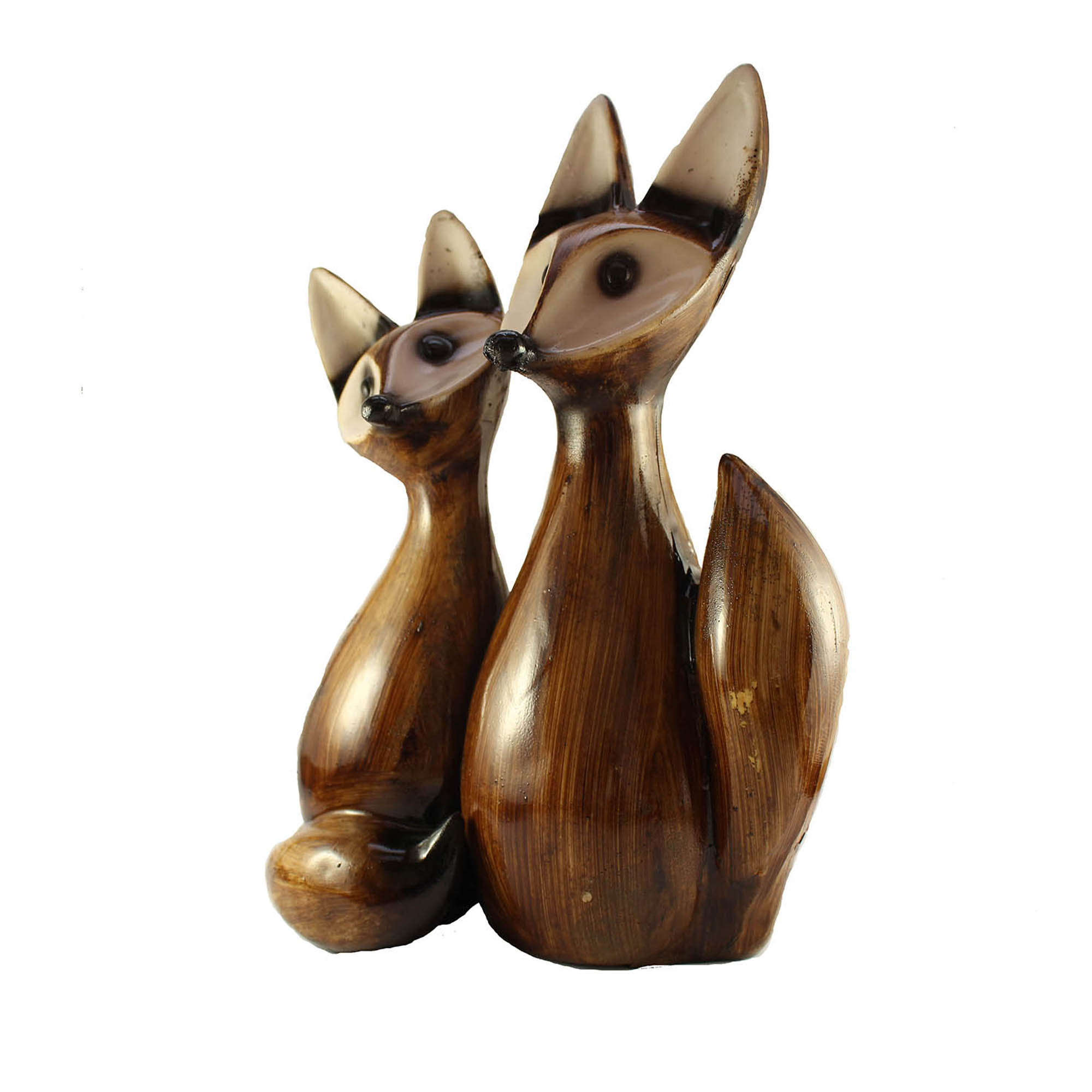 Decoratieve Vos Beeldjes – Set van 2 Realistische Vossen