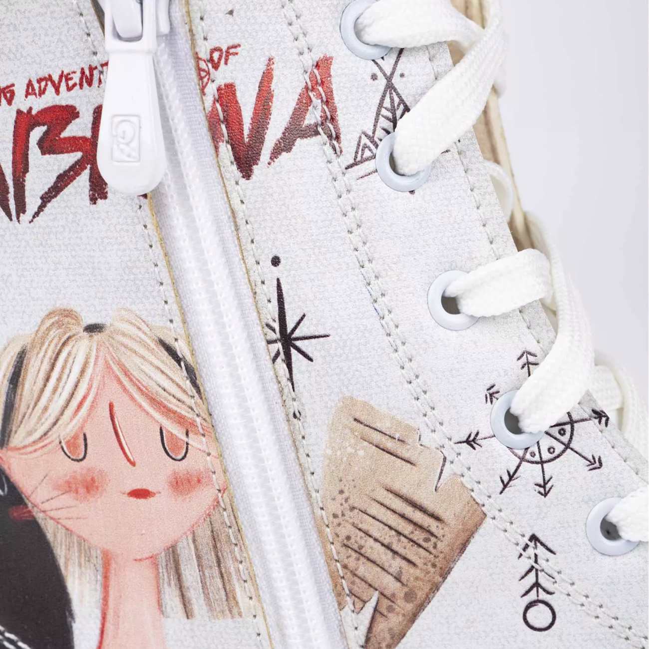 Graffiti Print Enkellaars voor Vrouwen – Synthetisch Leer & Roper Hak