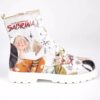 Graffiti Print Enkellaars voor Vrouwen – Synthetisch Leer & Roper Hak