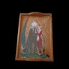 Etnisch houten dienblad met glas - Rechthoekig dienblad met Khosrow-en-Shirin-motief
