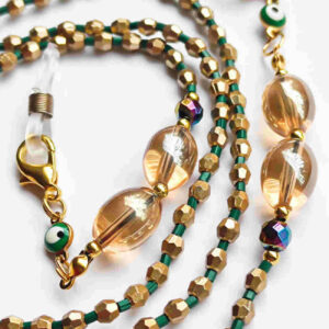 Geborduurde Brilketting met Oogkristalkralen