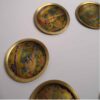 Messing Onderzetters met Bloemenpatroon 6-pack – Decoratief Rond Traditioneel Vogel- & Bloemendesign