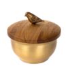 Messing Suikerpot met Deksel Vogel Ontwerp