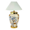 Keramische Vaas Tafel Lamp Handgemaakt in Oosterse Stijl met Vogel & Bloem Motief