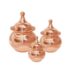 Handgemaakte Koperen Opbergpot – Set van 3
