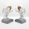 Astronaut Ontwerp Polyester Boekensteun – Zilver