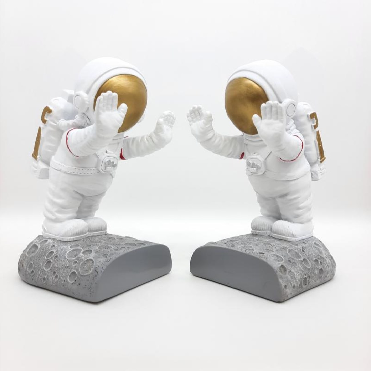Astronaut Ontwerp Polyester Boekensteun – Zilver