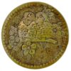 Decoratief Messing Dienblad Handgegraveerd Ghalamzani Rond met Vogels & Bloemen