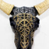 Decoratieve stierenschedel met gouden hoorns – western stijl