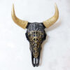 Decoratieve stierenschedel met gouden hoorns – western stijl