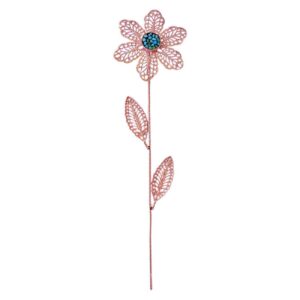 Decoratieve Koperen Bloem met Turkoois Inleg – Handgemaakt Bloemkunst Ontwerp voor Huisdecoratie