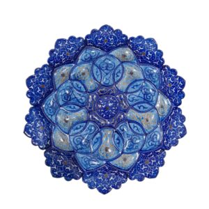 Decoratief Koperen Bord met Minakari & Perzisch Geïnspireerd Ontwerp