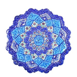 Decoratief Koperen Bord met Perzische Minakari Email Handgeschilderd