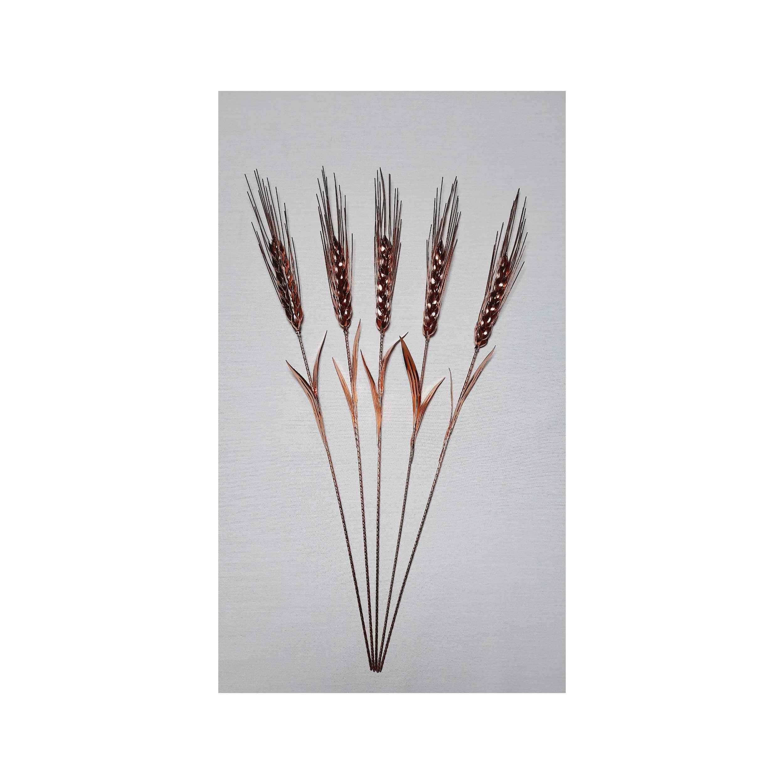 Decoratieve Koperen Tarwebloem – Handgemaakt met Schoofontwerp voor Bloemkunst Decoratie (5x)
