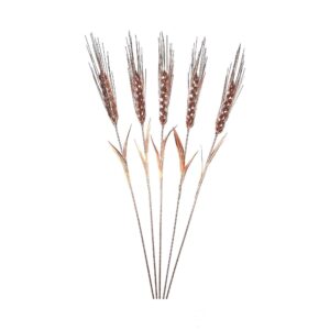 Decoratieve Koperen Tarwebloem – Handgemaakt met Schoofontwerp voor Bloemkunst Decoratie (5x)