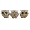 Decoratieve Uilen Beeldjes – Witte Vogelkunst (Set van 3)