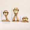 Set van 3 decoratieve sculptuurvazen met een menselijk gezichtsontwerp, een gedurfd modern artistiek statement