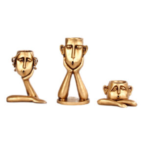 Decoratieve Beeldvaas met Menselijk Gezicht Ontwerp – 3 Stuks