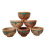 Decoratieve Houten Kom met Turkoois Inleg Artistiek Handgemaakt