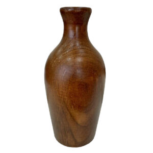 Decoratieve Knopvaas Gemaakt van Natuurlijk Massief Hout, Handgemaakt in Donkerbruin