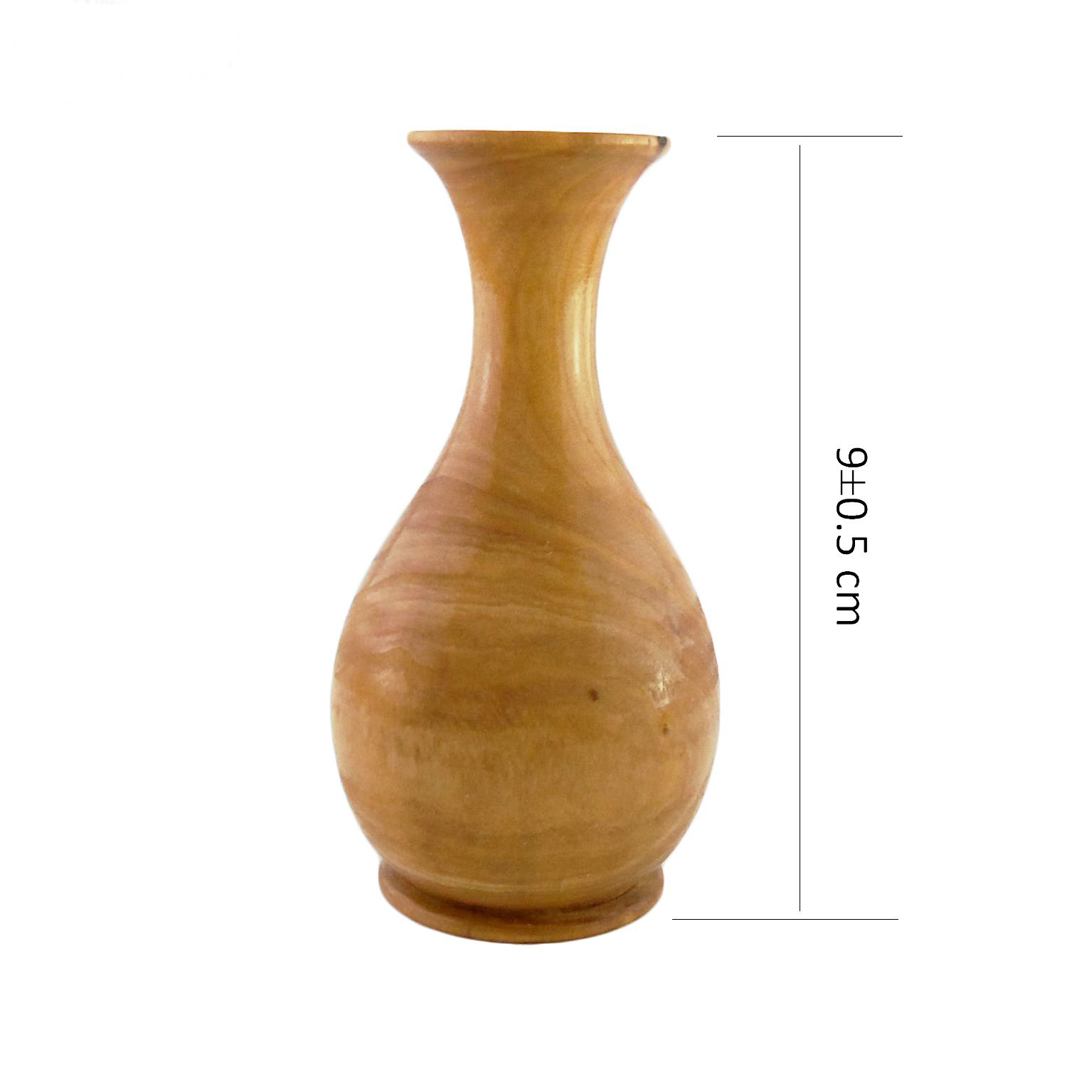 Set van 2 handgemaakte mini-bloemenvazen van massief natuurlijk hout met een rustieke charme