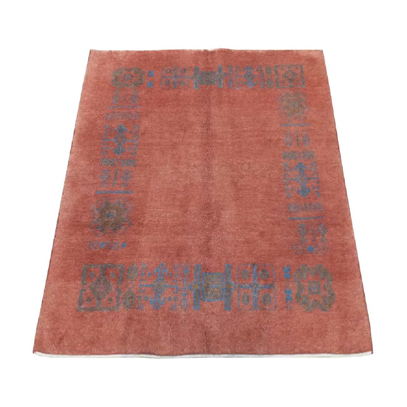 Echt handgeknoopt Perzisch minimalistisch Gabbeh tapijt – Met rand, Roze, Wol