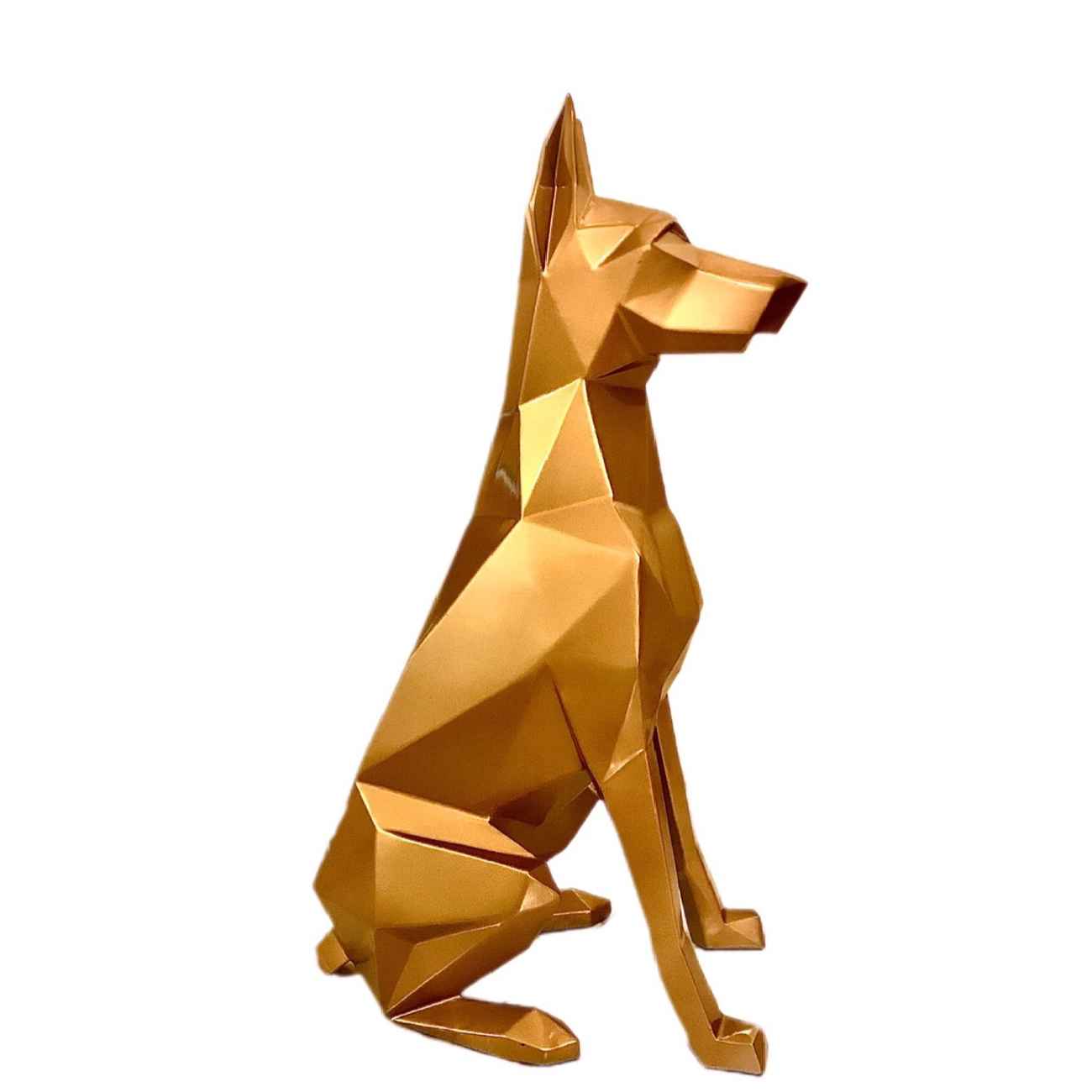 Geometrisch Doberman Beeldje – Handgemaakt Metaal