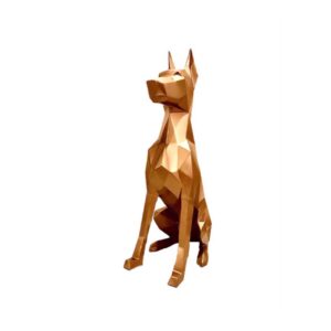 Geometrisch Doberman Beeldje – Handgemaakt Metaal