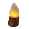 Perzische zoutlamp met houten basis – Artistiek ontwerp