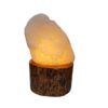 Perzische zoutlamp met houten basis – Artistiek ontwerp