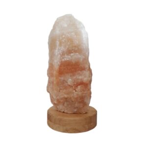 Perzische zoutlamp met houten basis – Steenontwerp