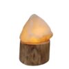 Perzische zoutlamp met esdoornhouten basis – Artistiek ontwerp