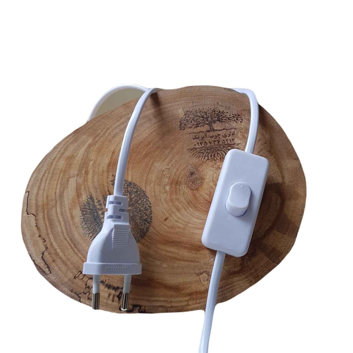 Perzische zoutlamp met houten basis – Artistiek ontwerp