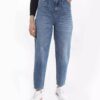 High Waist Rechte Blauwe Jeans voor Dames