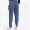 High Waist Rechte Blauwe Jeans voor Dames