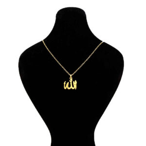 Islamitische Stalen Ketting met Allah Kalligrafie Hanger voor Dames